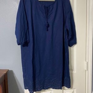Lands’ End Navy Cover Up 1X
